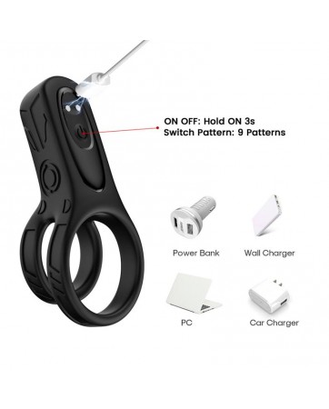Mecha style Anillo Doble para el Pene con Vibracion