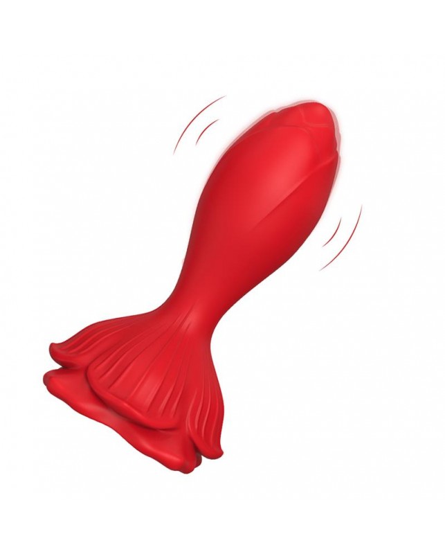 Plug Anal con Vibracion Base de Rosa