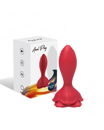 Plug Anal con Vibracion Base de Rosa