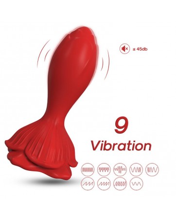 Plug Anal con Vibracion Base de Rosa