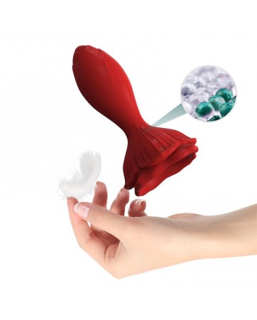 Plug Anal con Vibracion Base de Rosa