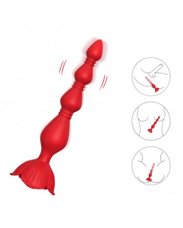 Cadena Anal con Vibracion Base de Rosa