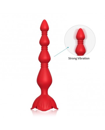 Cadena Anal con Vibracion Base de Rosa