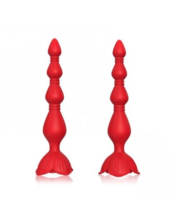 Cadena Anal con Vibracion Base de Rosa
