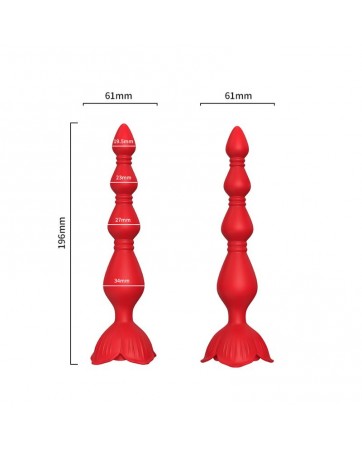 Cadena Anal con Vibracion Base de Rosa