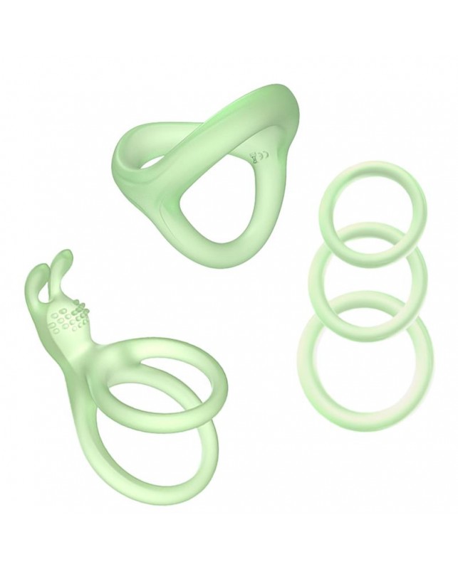 Set de Anillos para el Pene Brilla en la Oscuridad
