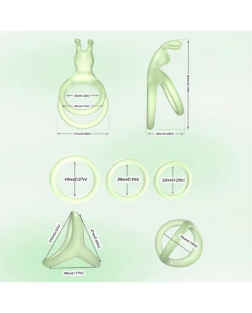 Set de Anillos para el Pene Brilla en la Oscuridad