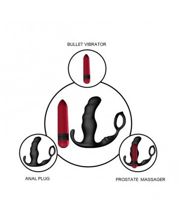 Masajeador Prostatica y Plug Anal 2 en 1 con Vibracion
