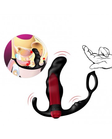 Masajeador Prostatica y Plug Anal 2 en 1 con Vibracion