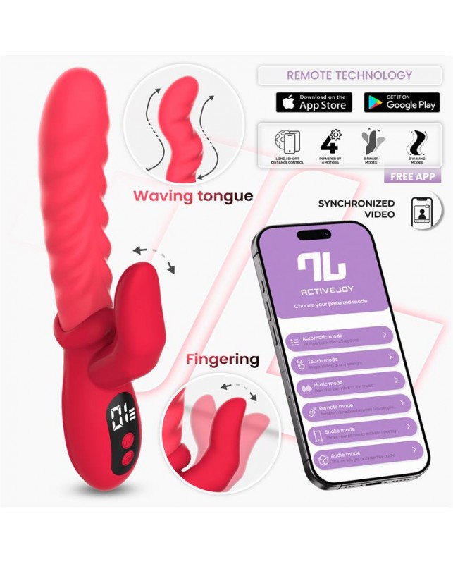 Tingly Vibrador con Finger y Movimiento Waving con APP