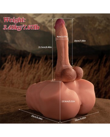 Jonah Semi Torso con Dildo Desmontable Thrusting y APP 348 kg