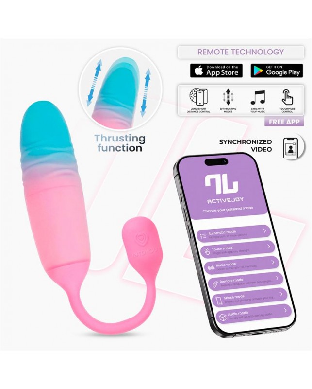 NexEgg Motion Huevo Vibrador con Thrusting App Rosa Turquesa