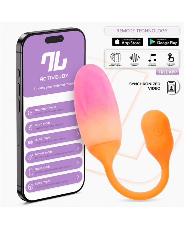 NexEgg Huevo Vibrador Silicona Doble Capa App Naranja Rosa