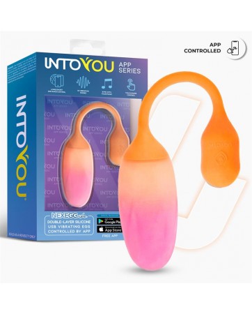 NexEgg Huevo Vibrador Silicona Doble Capa App Naranja Rosa