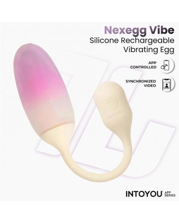 NexEgg Huevo Vibrador Silicona Doble capa App Beige Rosa