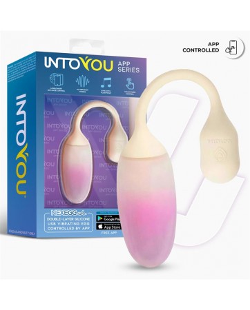 NexEgg Huevo Vibrador Silicona Doble capa App Beige Rosa