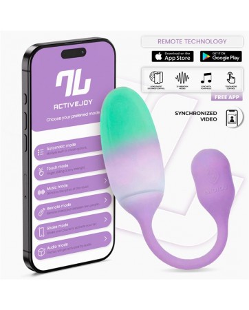 NexEgg Huevo Vibrador Silicona Doble capa con App Lila Pistacho