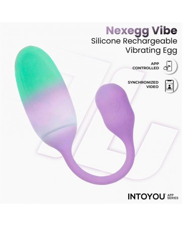 NexEgg Huevo Vibrador Silicona Doble capa con App Lila Pistacho