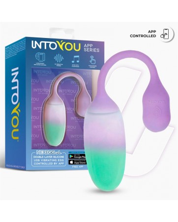 NexEgg Huevo Vibrador Silicona Doble capa con App Lila Pistacho