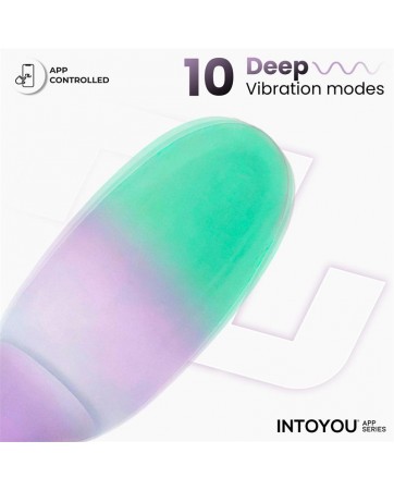 NexEgg Huevo Vibrador Silicona Doble capa con App Lila Pistacho