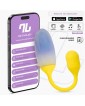 NexEgg Huevo Vibrador Doble Capa Silicona App Amarillo Purpura