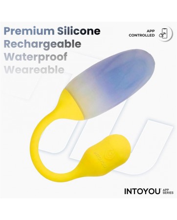 NexEgg Huevo Vibrador Doble Capa Silicona App Amarillo Purpura