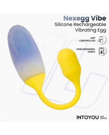 NexEgg Huevo Vibrador Doble Capa Silicona App Amarillo Purpura