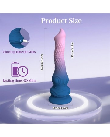 Dildo Fantasia Vibracion Oscilacion y Ventosa 233 cm
