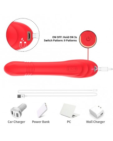 Vibrador Tickler con Thrusting Silicona Liquida