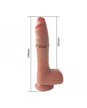 Dildo con Vibracion Thrusting y Calor 24 cm