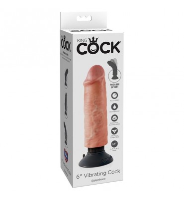King Cock Vibrador Realistico 6 Color Natural