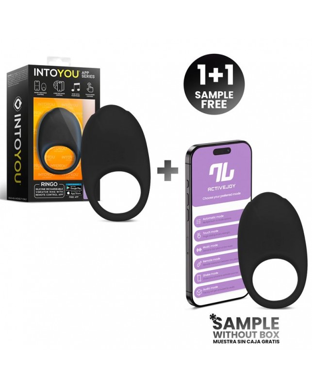 Pack 11 Ringo Anillo Vibrador con APP Unibody Negro