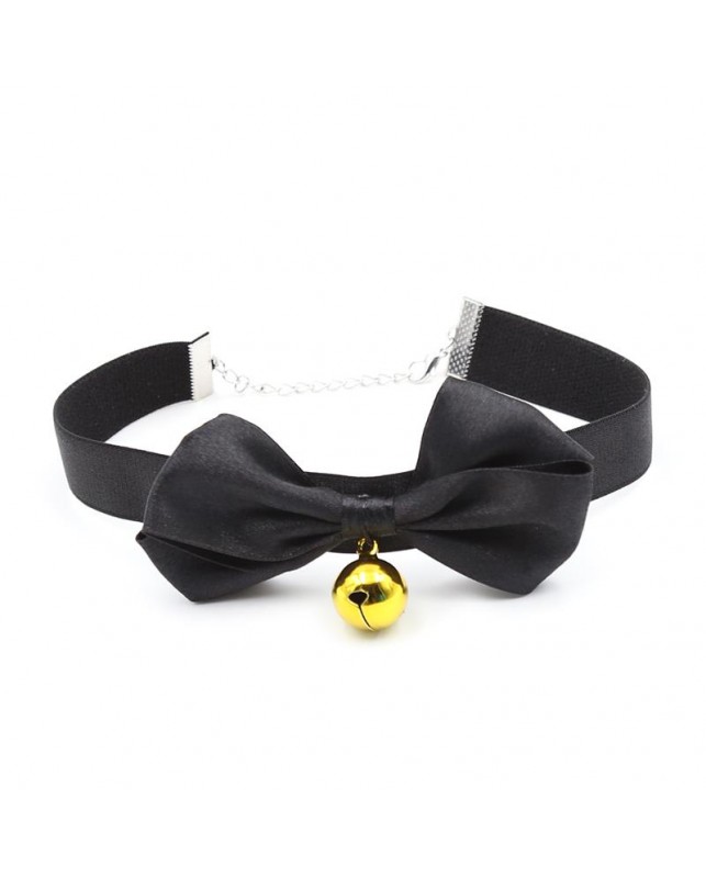 Collar con Lazo y Cascabel Negro M