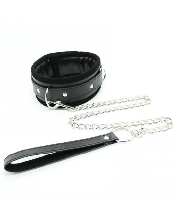 Collar con Correa Interior Acolchado Negro