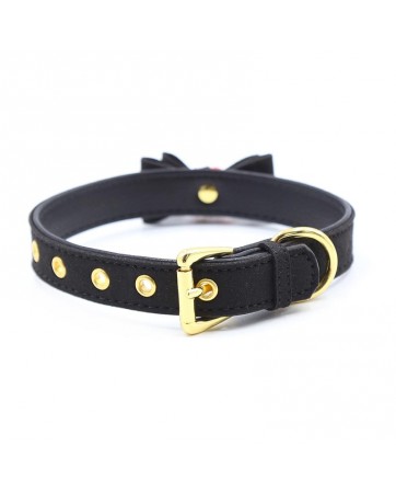 Collar con Lazo y Cascabel Negro