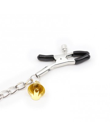 Pinzas para Pezones y Clitoris con Cadena Plata