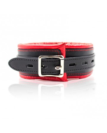 Collar con Correa Interior Acolchado Negro Rojo
