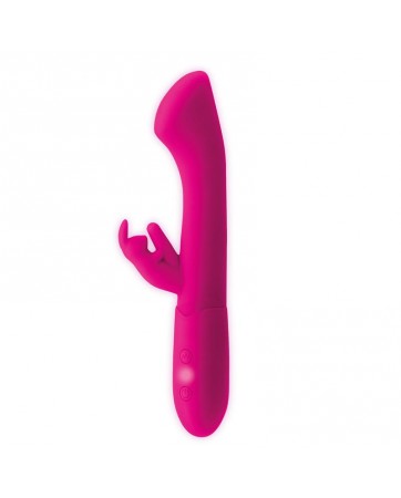 Cotton Vibrador Punto G y Conejito USB Silicona Fuchsia