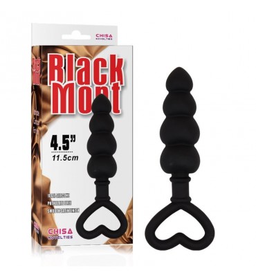 Mini Cadena Anal 156 x 34 cm Silicona Negro