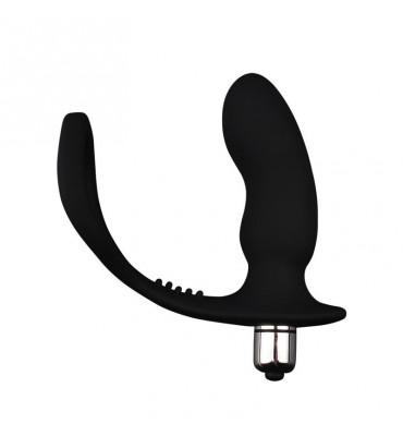 Anillo para el Pene con Plug Anal Negro