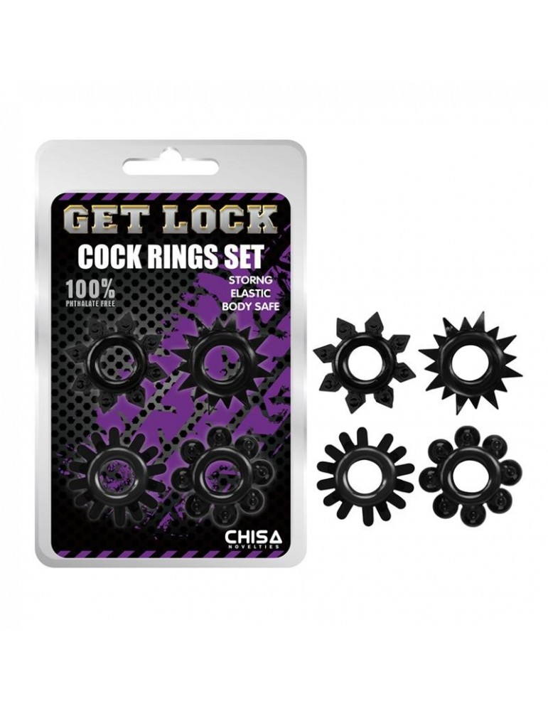 Set de Anillos para el Pene Negro