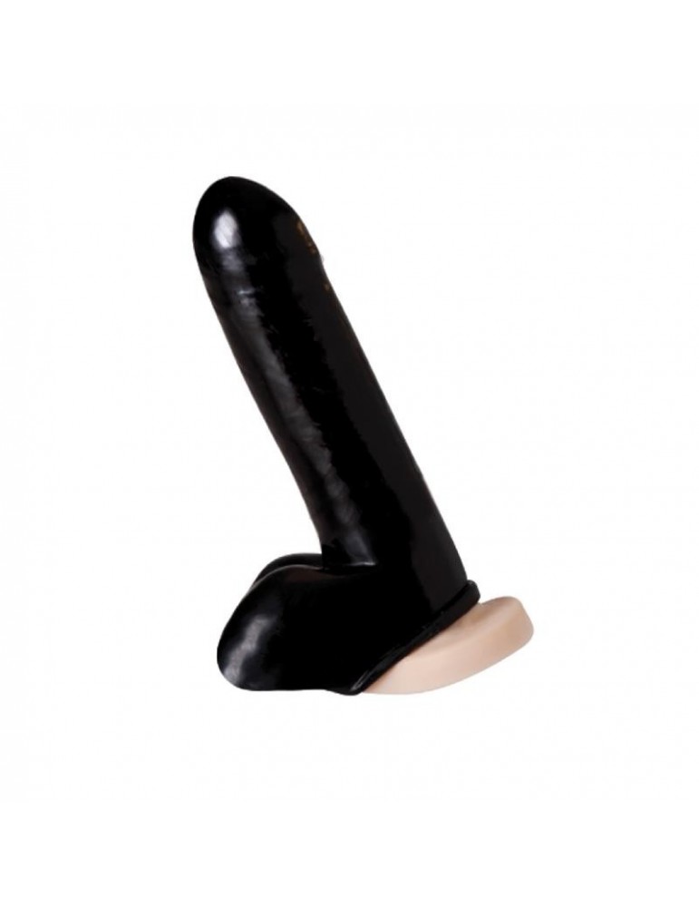 Rimba Latex Play Funda de Pene y Testiculos Color Negro